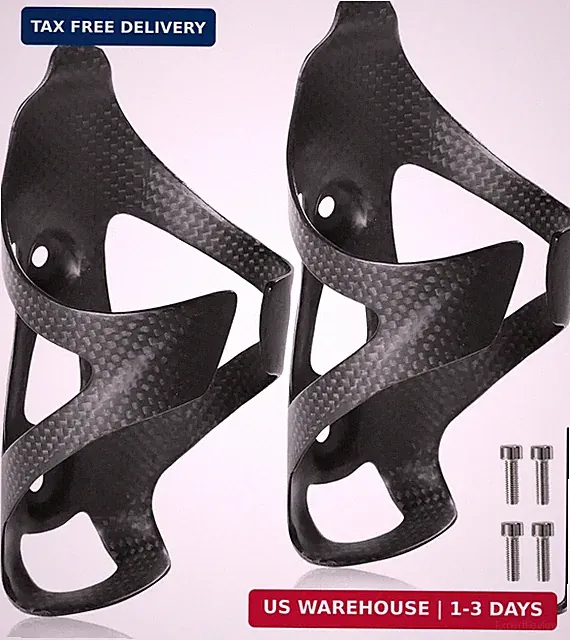 2 Pack Ultra-Light Full Carbon Fiber Water Bottle Cage, Bike Water Bottle Holder