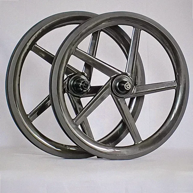 20'' 406 Carbon 5 Spokes Wheelset Birdy BMX Fixed Gear Bicycle V Disc Brake Rim