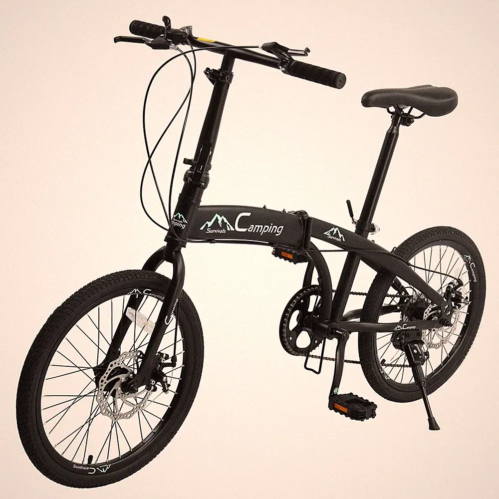 20'' Folding Bike 7Speed Bicycle Commuter Road Bike High Carbon Steel Disc Brake