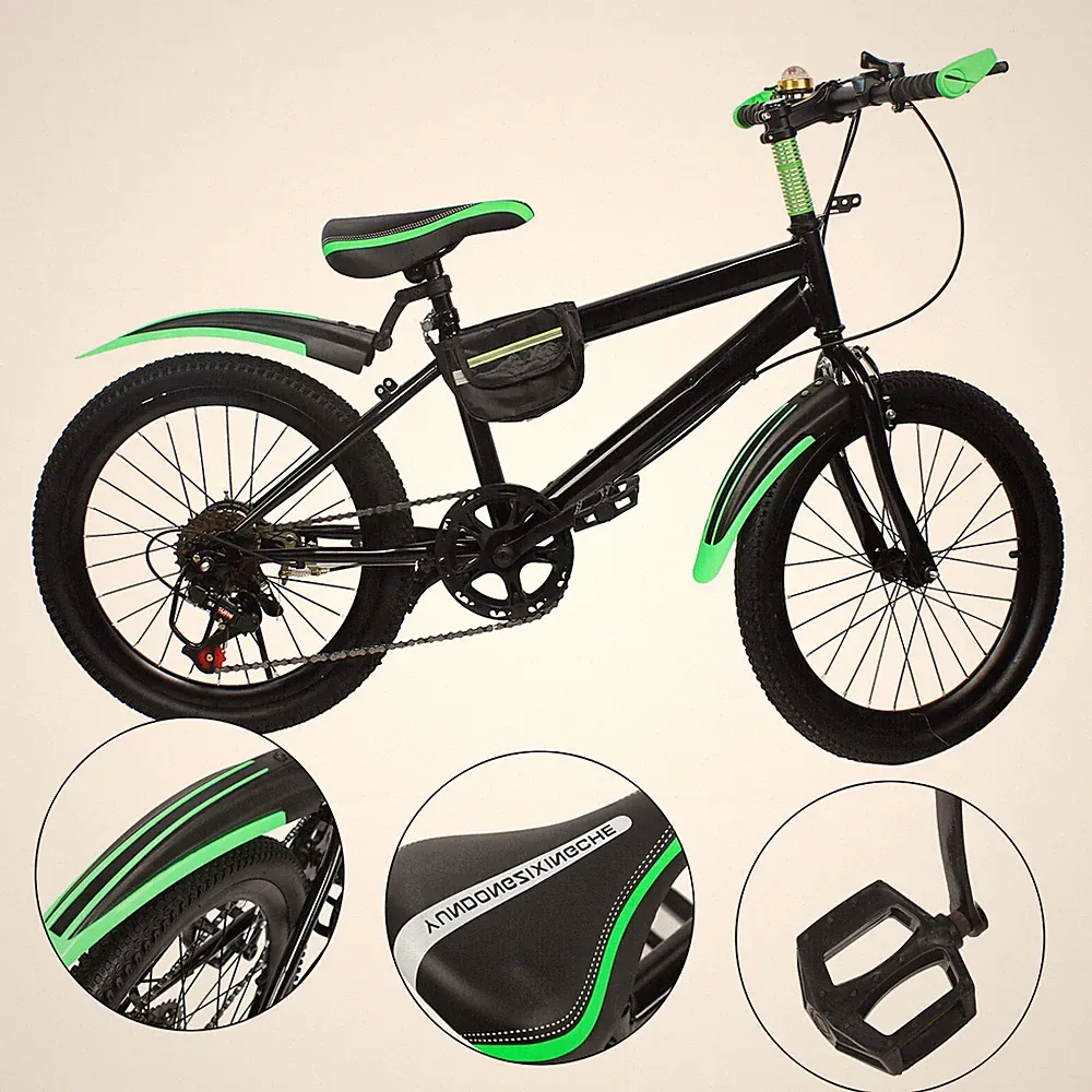 20in Kids Bike 7 Speed High Carbon Steel Bicycle Child Bike w/ Double Disc Brake