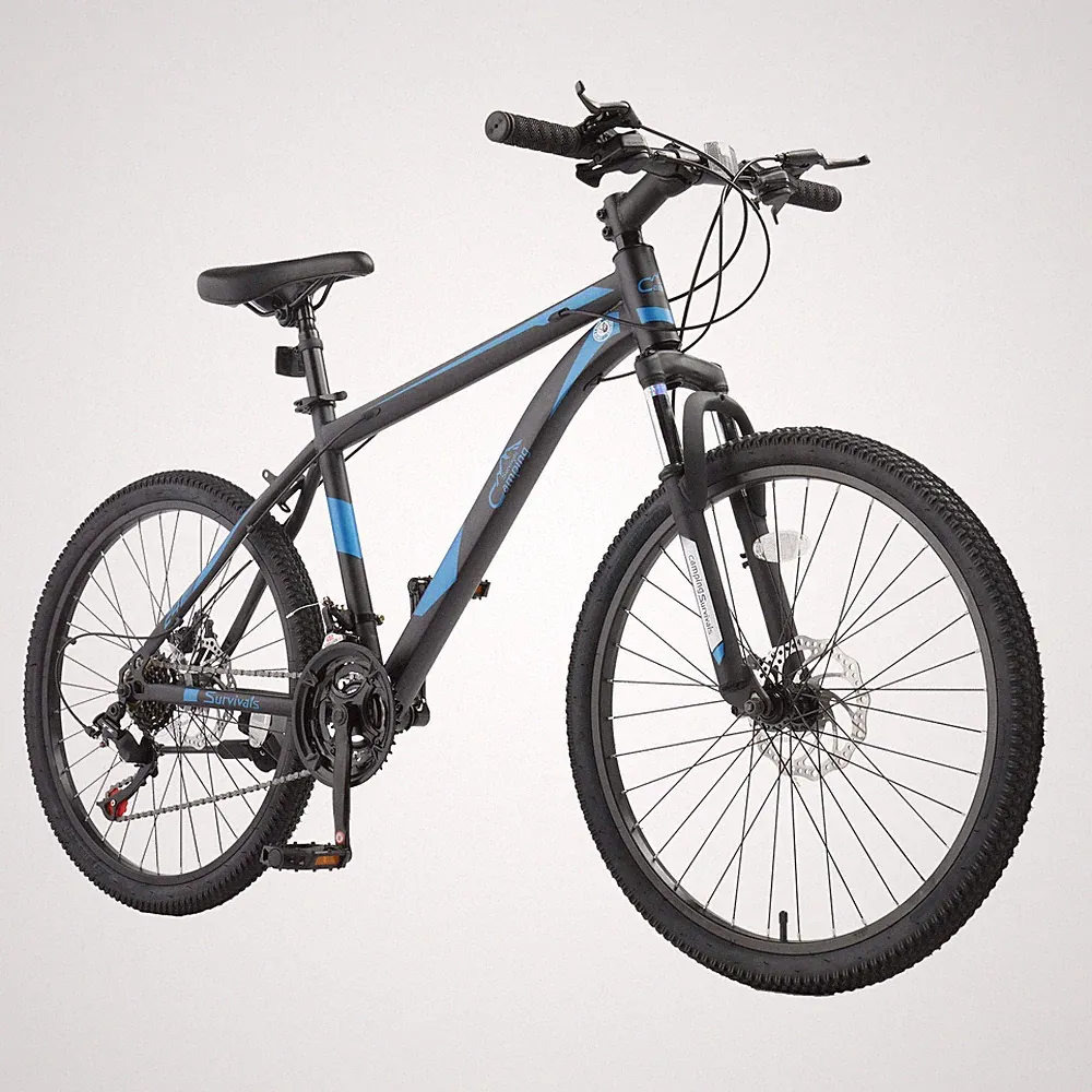 24 Inch Mountain Bike, 7/21-Speed Adult Bicycle,High Carbon Steel Frame Black