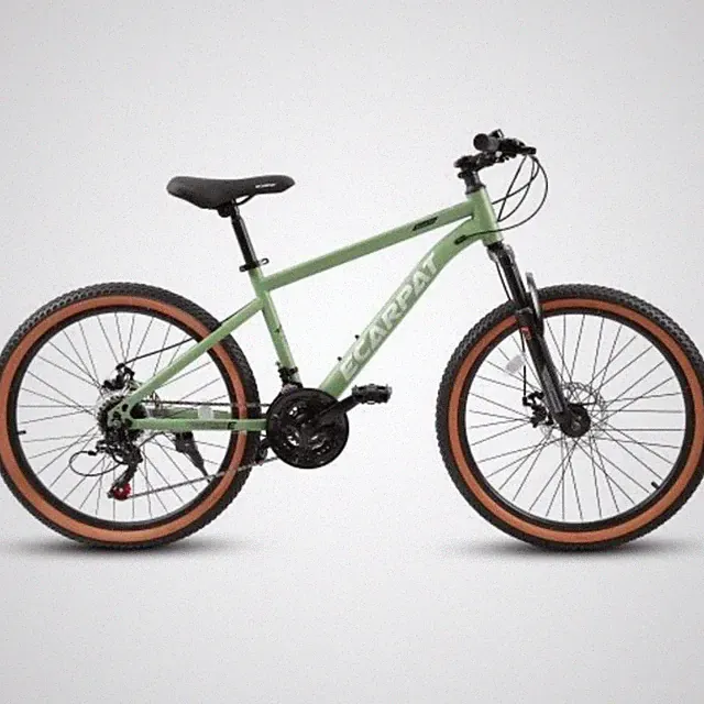 24in Mountain Bike 21-Speed Disc Brake High Carbon Steel Frame Brown Edge Tires