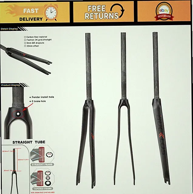 28.6mm 700C Full Carbon Fiber Road Bike Fork, C-Type Brake, Superlight 3K T800