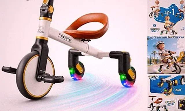 3-in-1 Toddler Tricycle for 2-5 Years, Drift Trike with 360° Spin, Light White
