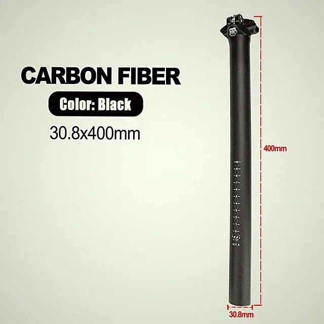 350/400mm Seatposts 27.2/30.8/31.6mm Carbon/Aluminum Road MTB Bicycle Seat Tube