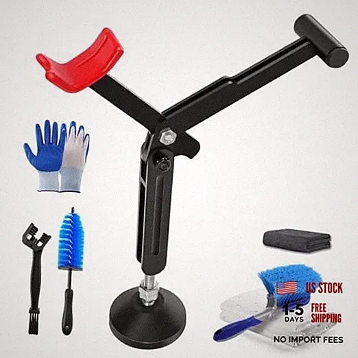 7-piece motorcycle cleaning kit, including Portable Lift Jack for Chain