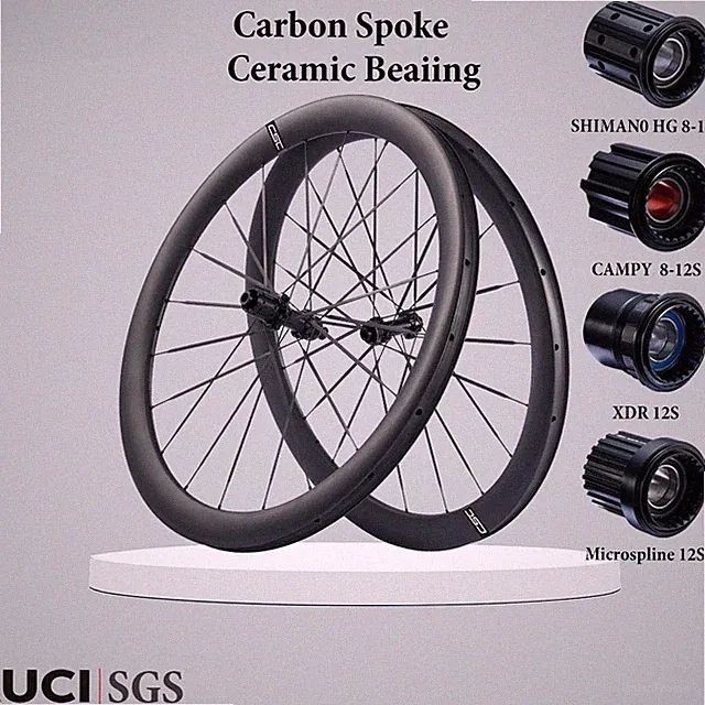 700C Carbon Spokes Wheelset 35/40/50mm Disc Brake Road / Gravel Bicycle Wheels