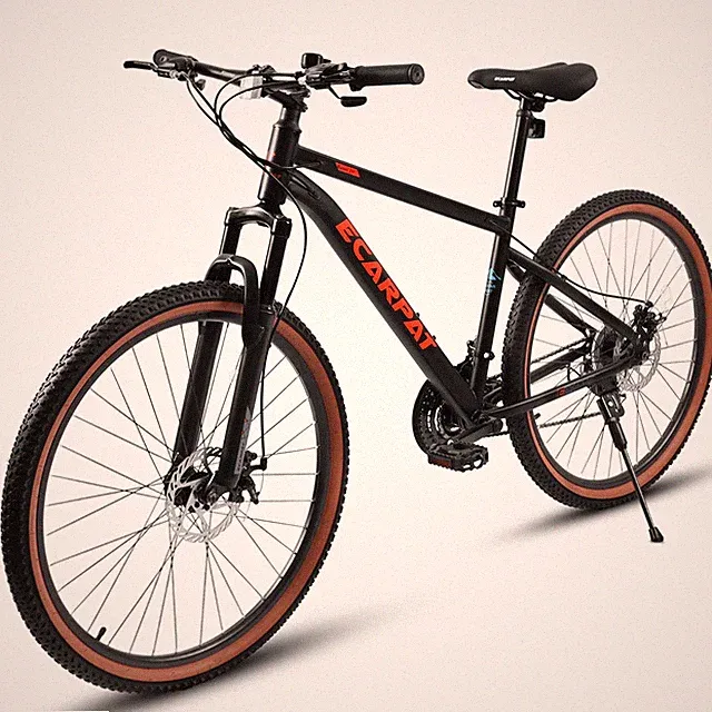 A 24-inch mountain bike with a high-carbon steel frame and durable design.