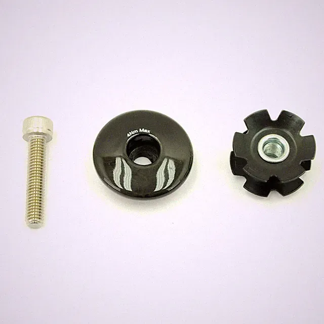 All Bicycle Headset Carbon Fiber Top Cap, Star Nut & Bolt for Fork 1-1/8 Inch