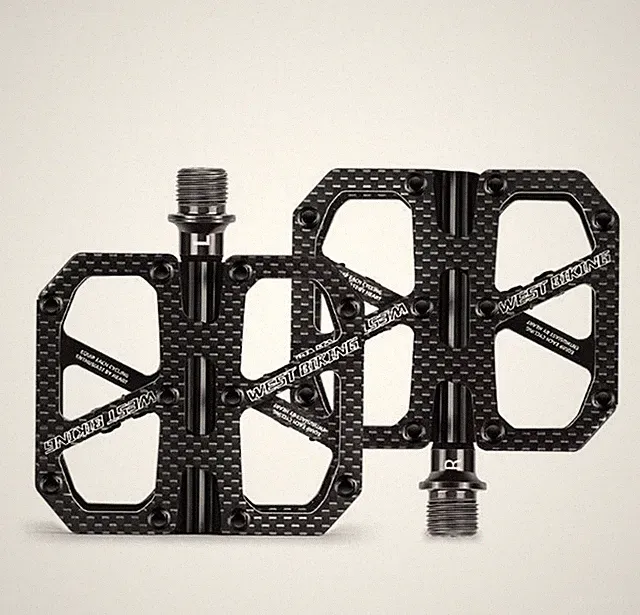 Bike Pedals Ultralight T700 Carbon Fiber Titanium Axle 3 Bearings Bicycle Pedals