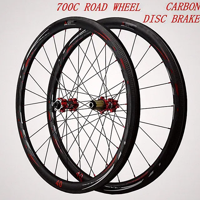 Cross Country Road Bike Carbon Wheeles Disc Brake 700c Rim Clincher Tubeless