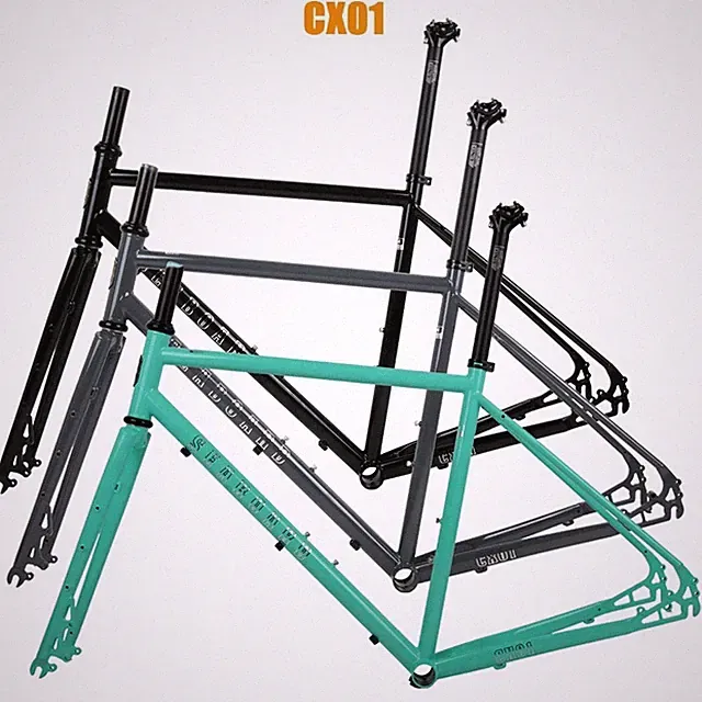 Gravel Off-Road Bicycle Frame Disc Brake Steel Frame Flat Handle Curved Handle