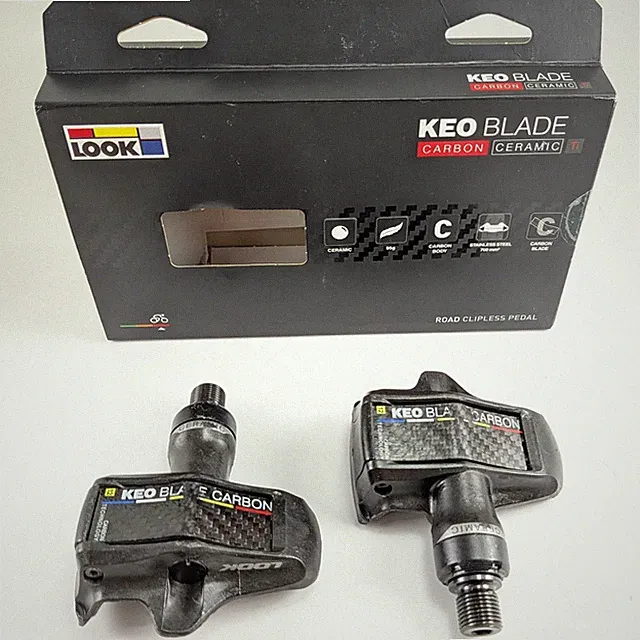 LOOK KEO Blade Carbon Ti Ceramic Pedals ~ 12Nm Yellow ~ 192gm ~ 3-Bolt Road