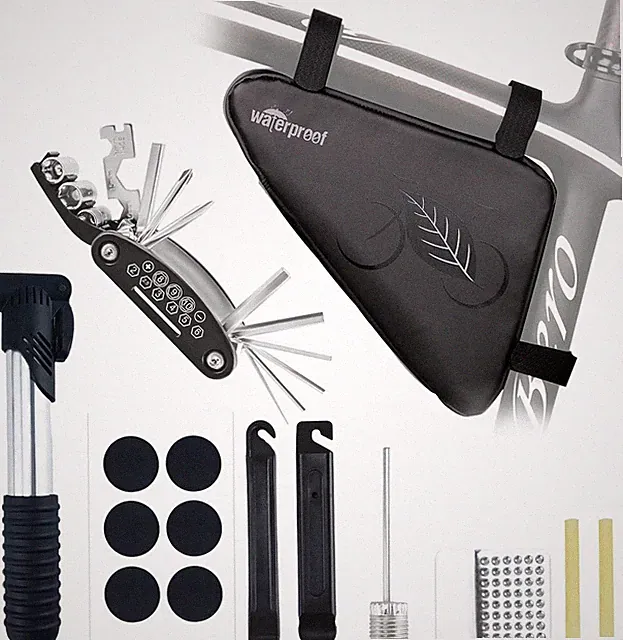 NDakter Bike Frame Bag 2L Waterproof 16in1 Repair Multi Tool