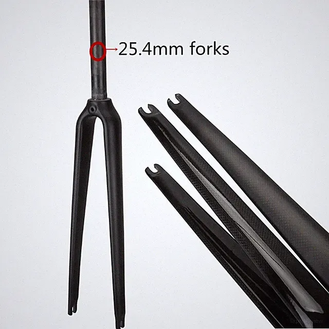 Road Bike Carbon Straight Front Fork Hard Fork Quick Release 25.4mm Light 370g