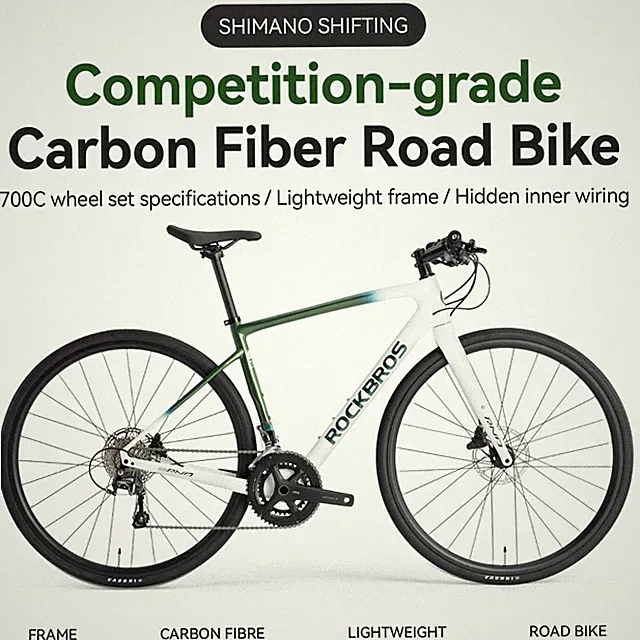 ROCKBROKS RND 700C Road Bike 2x10 Speed Carbon Fiber Frame Hydraulic Disc Brakes