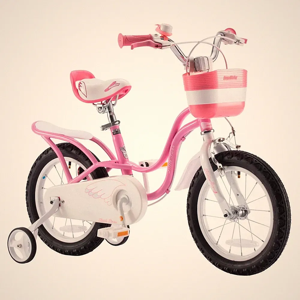 RoyalBaby Little Swan 16" Carbon Steel Kids Bicycle with Dual Hand Brakes, Pink