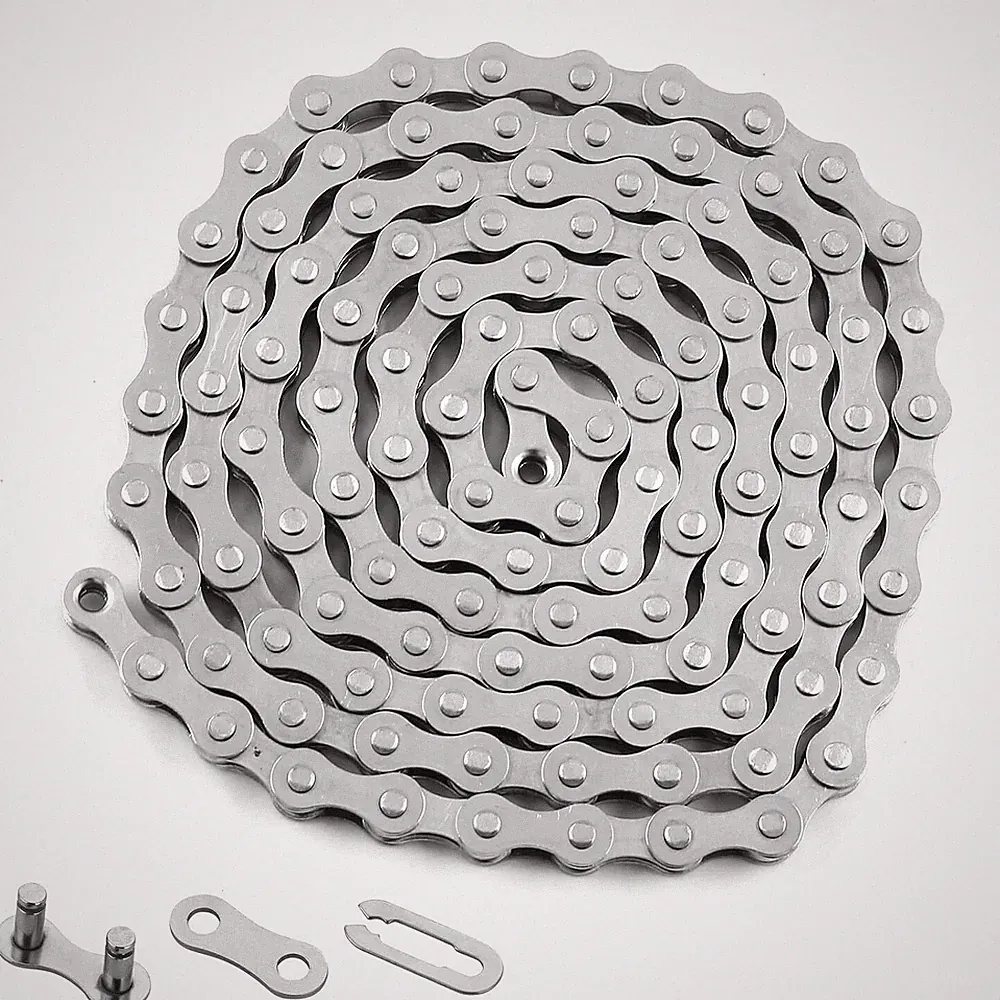 Single Speed Bike Chain 1/2" X 1/8" Inch 114 Links, Carbon Steel Bicycl