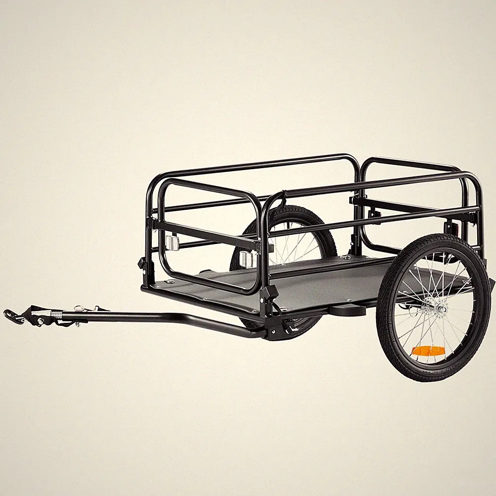 Uimoso Bike Cargo Trailer Bicycle Carrier Storage Cart 160 lbs Load Carbon Steel