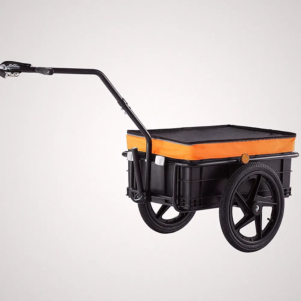 Uimoso Bike Cargo Trailer Bicycle Carrier Storage Cart 88 lbs Load Carbon Steel