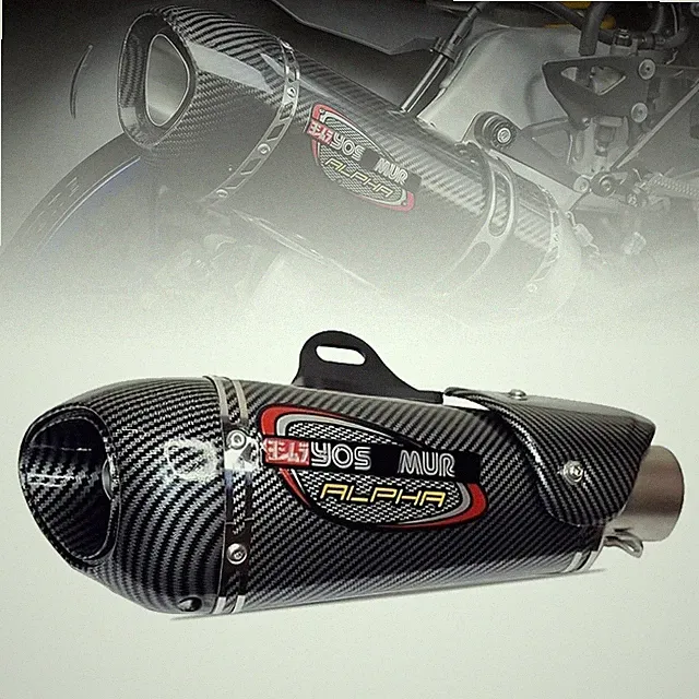 Yoshimura Exhaust Alpha Carbon Muffler 51mm Slip On Bike SilencerUniversal Fit